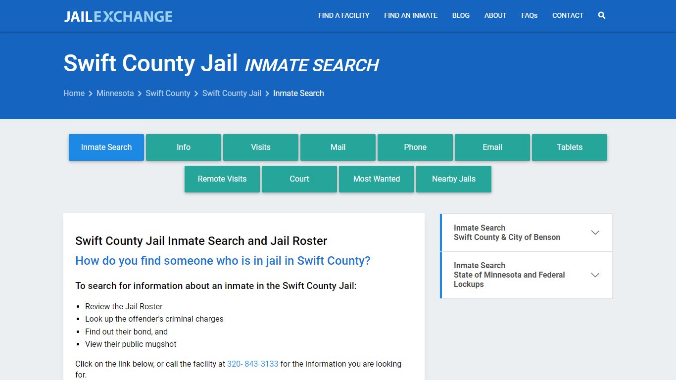 Inmate Search: Roster & Mugshots - Swift County Jail, MN